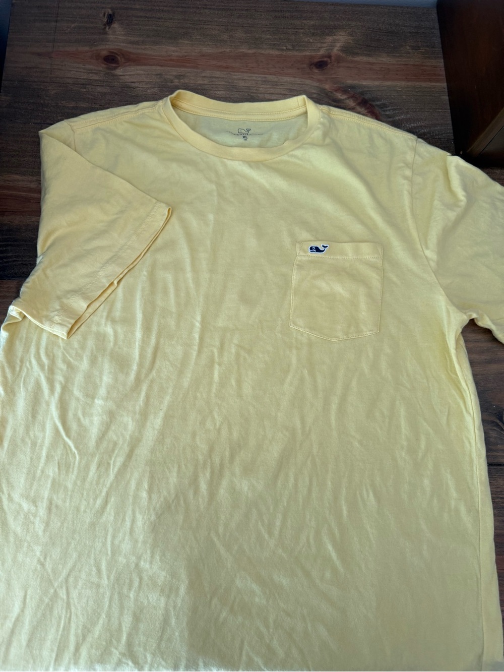 Vineyard Vines Boys Yellow Pocket T‑Shirt, Size XL (18), 100% Cotton